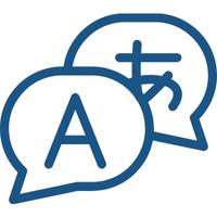 Navy Blue Language Barrier Icon