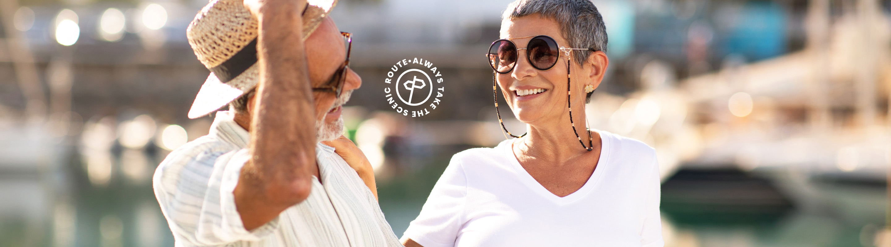 Older travelling couple enjoying a cruise holiday