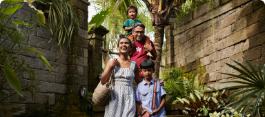 Family exploring Bali