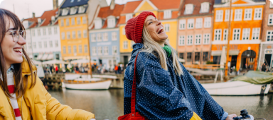 Travellers cycling in Copenhagen