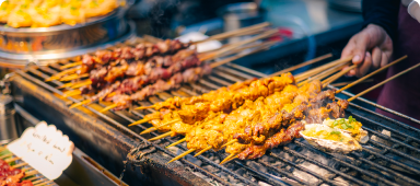 Street food skewers