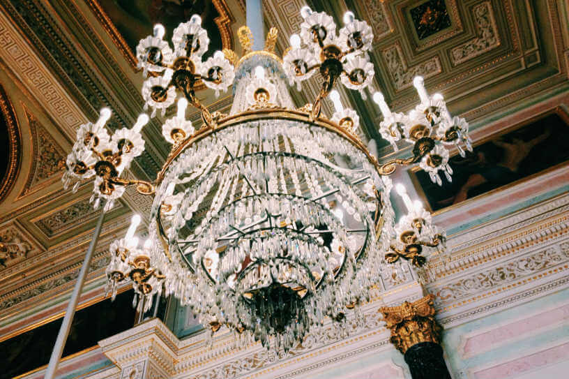 Chandeliers inside the Hermitage Museum, Russia