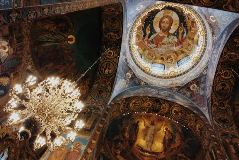 Photo from inside the Church of the Savior on Spilled Blood, Russia