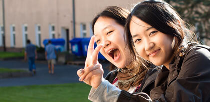 Photo of two international students