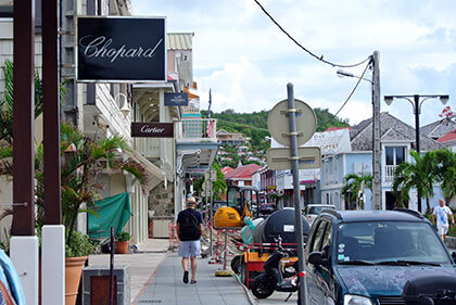 Photo of shopping street in St Barth