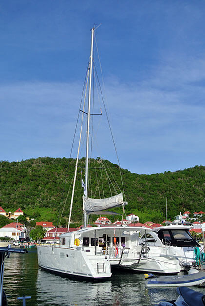 Photo of a large yacht in St Barth waters