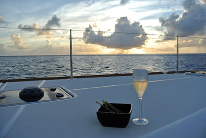 Photo from onboard a large yacht in St Barth waters
