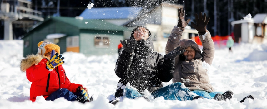Children playing in the snow