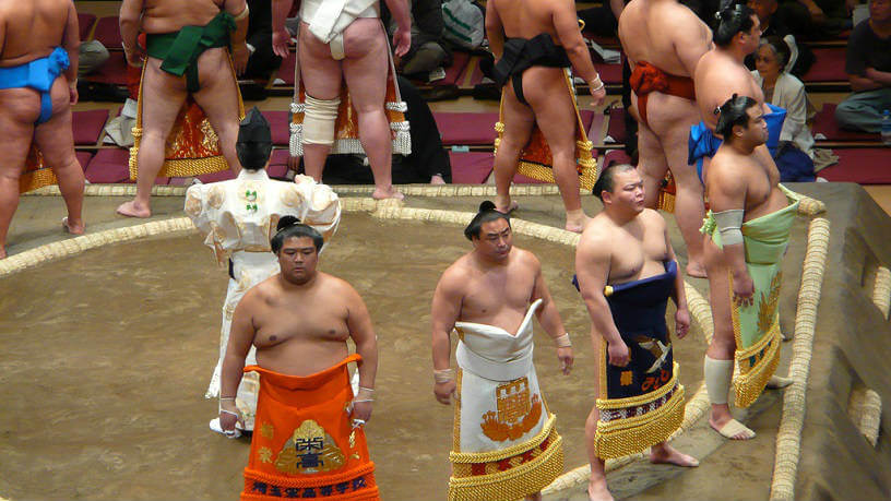 Photo of sumo wrestlers in Tokyo, Japan