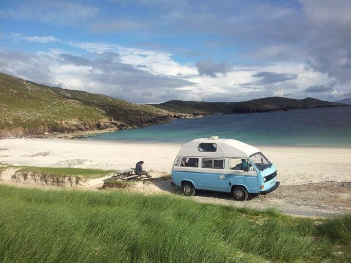 Photo of campervan on beach in France