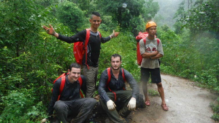 Photo of a few trekkers from the Tu Lan Expedition in Vietnam