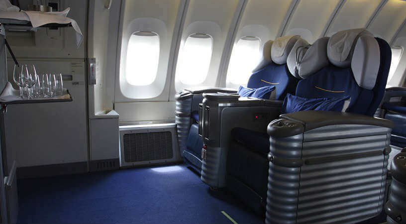 First class seats on an airplane