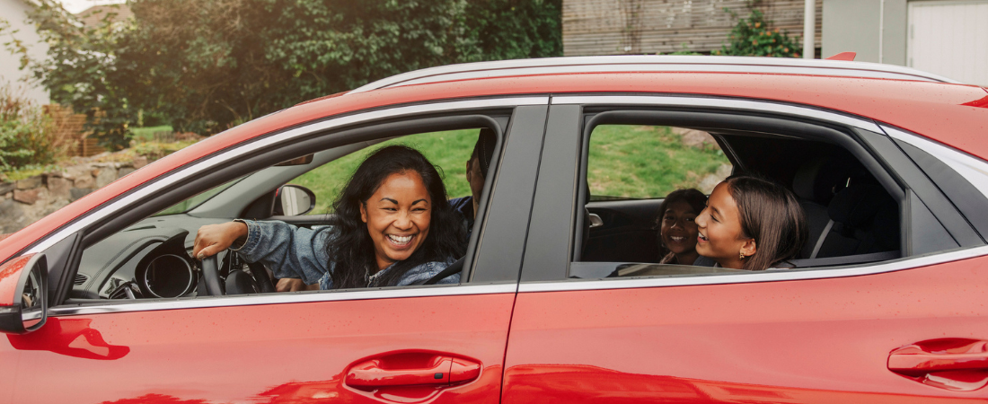 amily on a driving trip overseas. The main driver has an international driver's licence.