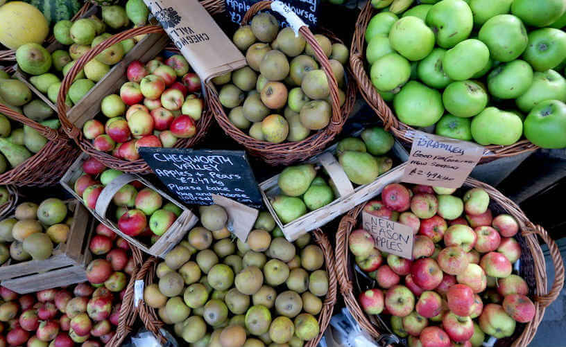 Fresh apples from Borough Markets, London