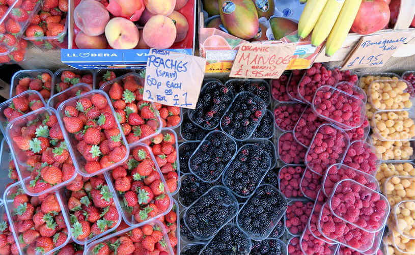 Fresh berries from Borough Markets, London