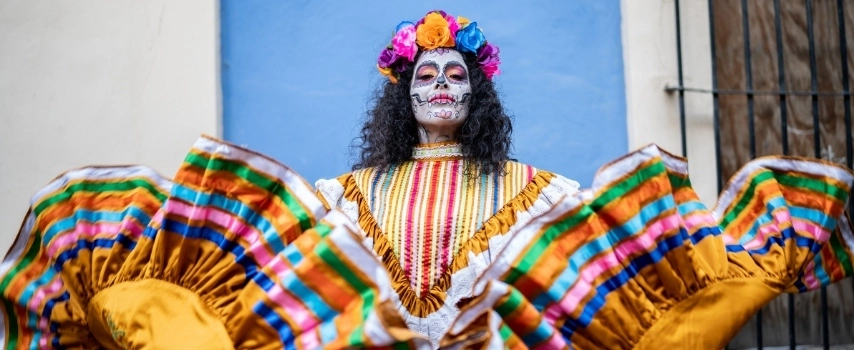 Female Dancer at Mexico for Day of the Dead Celebrations