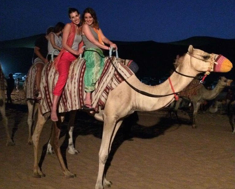 Night time camel riding tour in Dubai