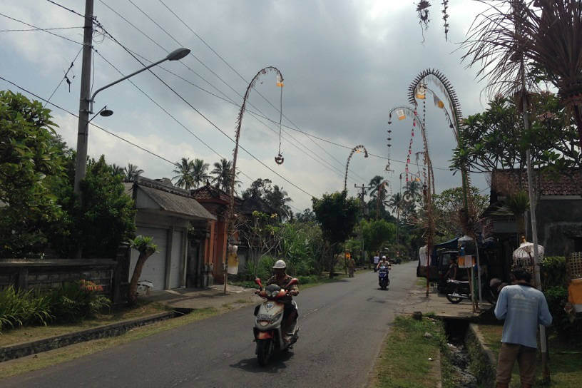 Photo of the local streets in rural Bali