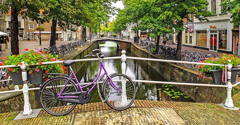 bike near canal in the Netherlands
