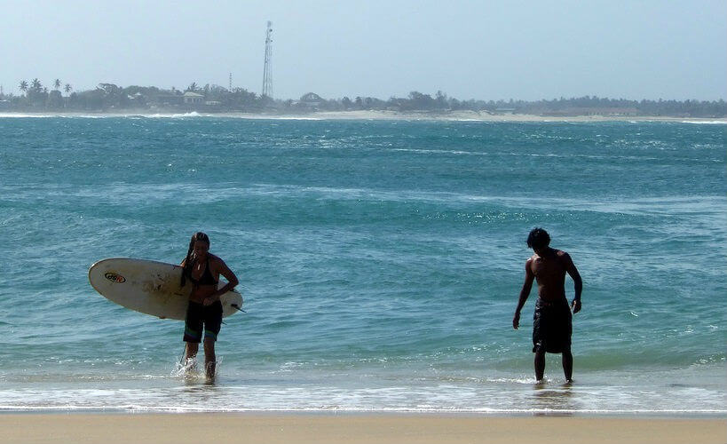 Surfers at Arugam Bay, Sri Lanka