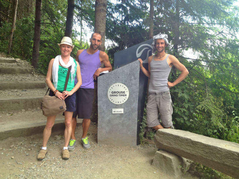 Starting the hike up Grouse Mountain