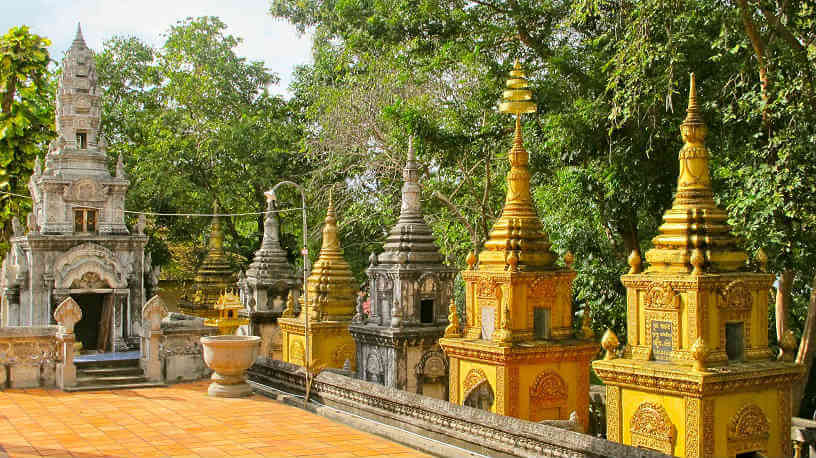 Inside the Buddhist temple in rural Cambodia
