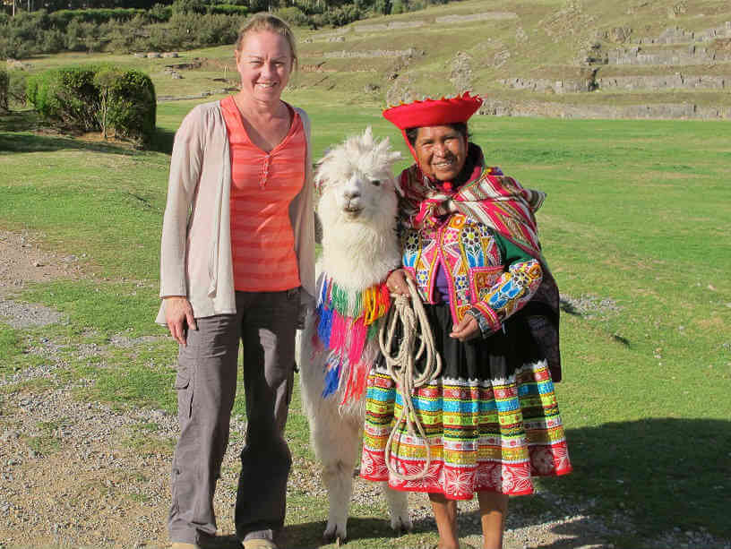 Sally at Cusco ruins in Peru, South America