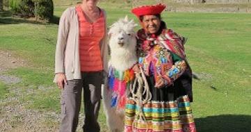 Thumbnail image of Sally at Cusco ruins in Peru