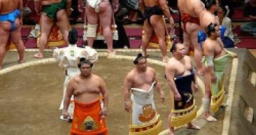 Thumbnail image of sumo wrestlers in Tokyo, Japan