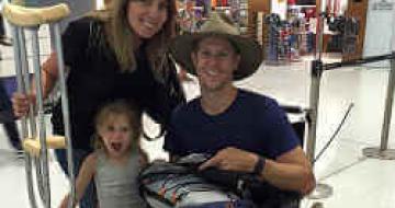 Mike and his family at NYC Airport