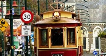 Thumbnail image of a tram in Christchurch, New Zealand