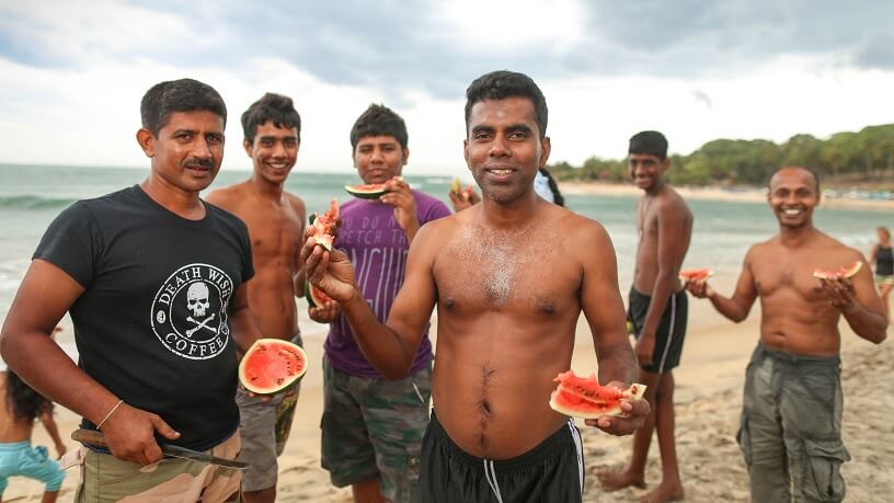 Locals at Arugam Bay, Sri Lanka