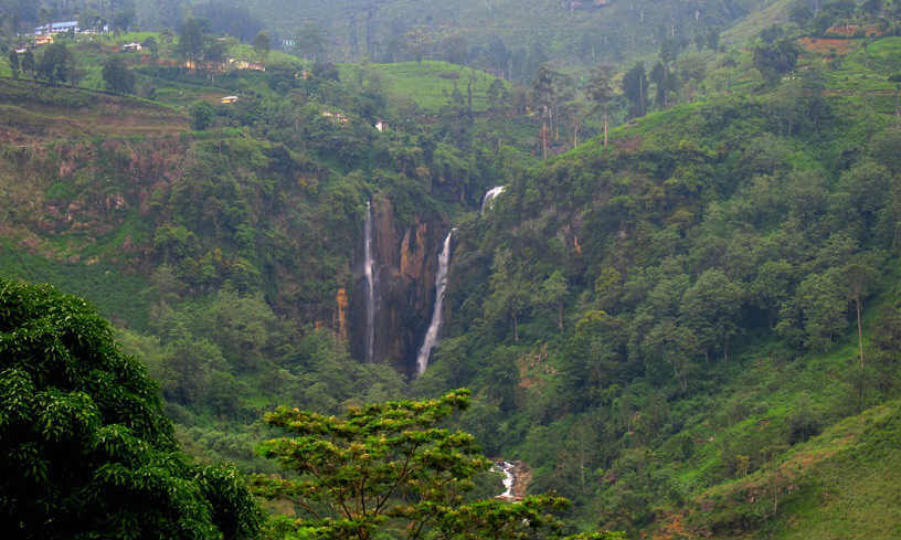 Waterfalls and Forest in Central Sri Lanka
