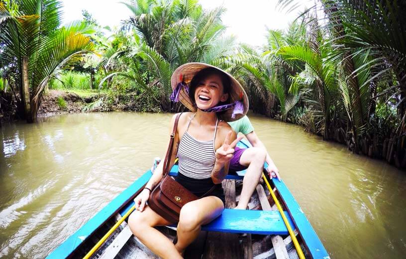Vietnam Emma on a boat