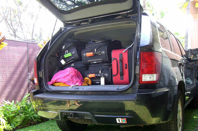 Car filled with luggage