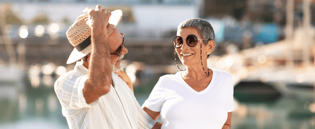 Older couple enjoying cruise holiday